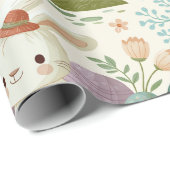 Speels Paashaas Patroon Cadeaupapier (Rol Hoek)