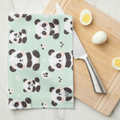 speels pandapatroon theedoek (Quarter Fold)