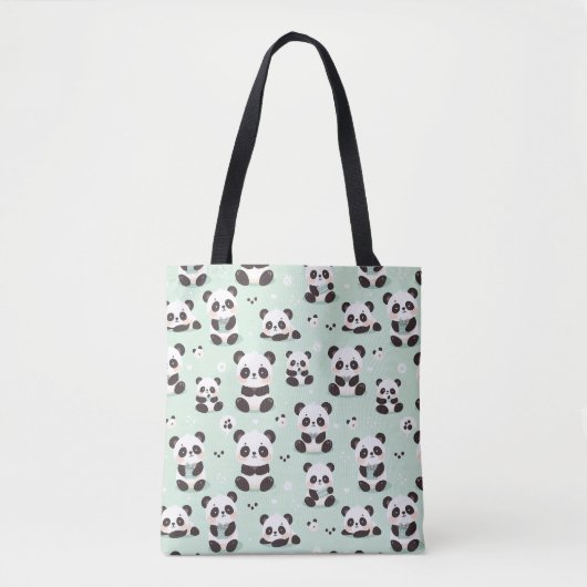 speels pandapatroon tote bag (Voorkant)