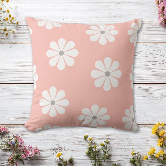 Speels Pastel Daisypatroon Kussen (Creator heeft geüpload)