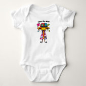 Speels Patchwork Karakterontwerp Romper (Voorkant)