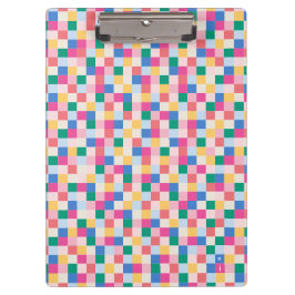 Speels patroon van meerkleurige blokken klembord