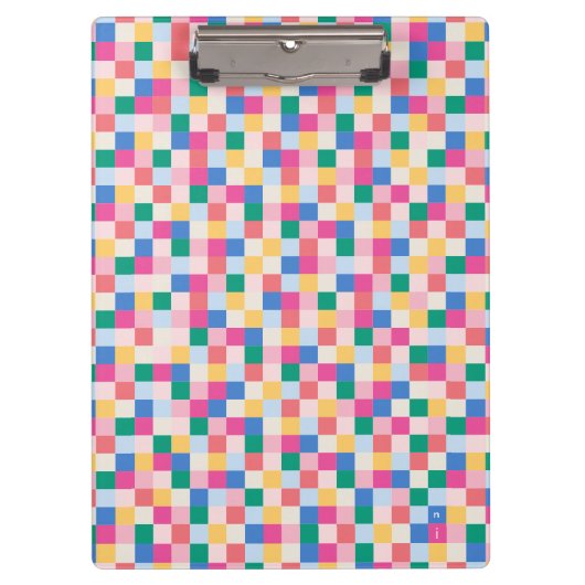 Speels patroon van meerkleurige blokken klembord (Voorkant)