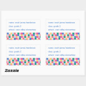 Speels patroon van meerkleurige blokken rechthoekige sticker (Vel)