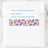 Speels patroon van meerkleurige blokken rechthoekige sticker (Tas)