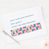 Speels patroon van meerkleurige blokken rechthoekige sticker (Envelop)