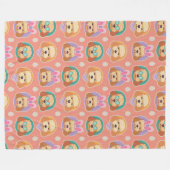 Speels Poedel Paaspatroon Fleece Deken (Voorkant (Horizontaal))