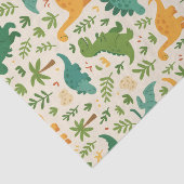 Speels Prehistorisch Dinosaurus Patroon Opgewekte Tissuepapier (Detail)