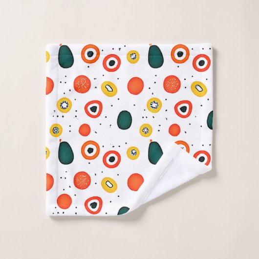 Speels puntcirkelpatroon bad handdoek (Wasdoekje)