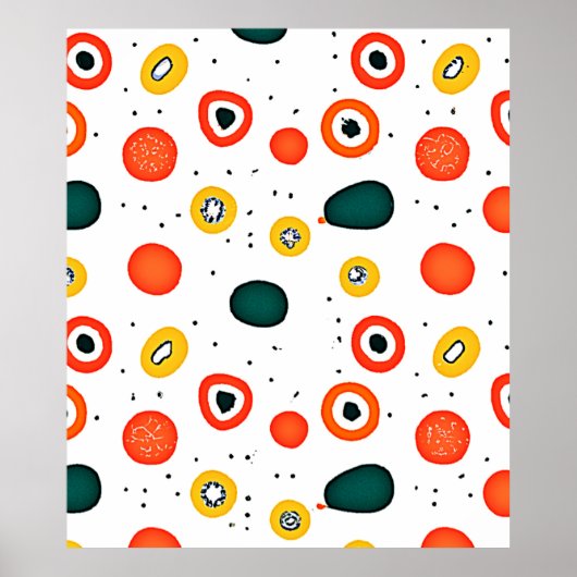 Speels puntcirkelpatroon poster (Voorkant)