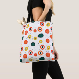 Speels puntcirkelpatroon tote bag