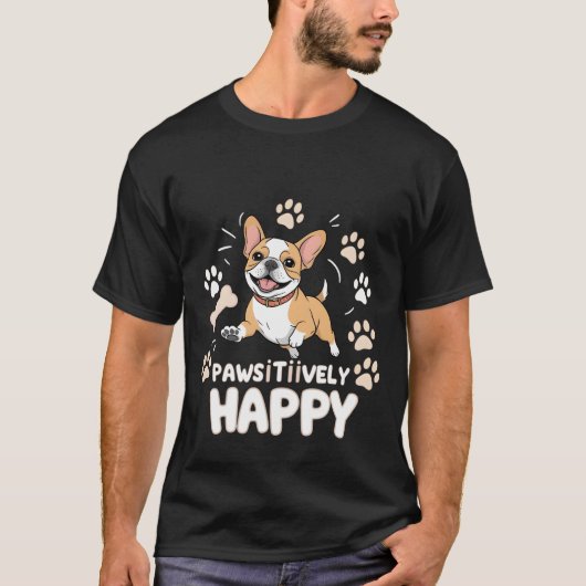 Speels Pup-Schattige en vrolijk hondenontwerp T-shirt (Voorkant)