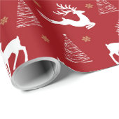 Speels rendier en boominpakpapier cadeaupapier (Rol Hoek)