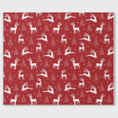 Speels rendier en boominpakpapier cadeaupapier (Vlak)