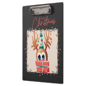 Speels rendier met cadeau klembord (Links)