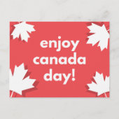 Speels Rood en Wit Modern Maple Leaf Briefkaart (Voorkant)