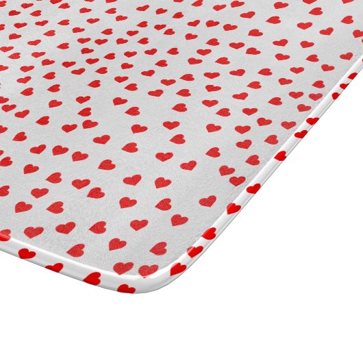 Speels rood hart patroon snijplank (Hoek)