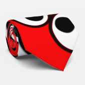 Speels Rood Oog Doodle Patroon Stropdas (Opgerold)
