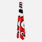 Speels Rood Oog Doodle Patroon Stropdas (Achterkant)