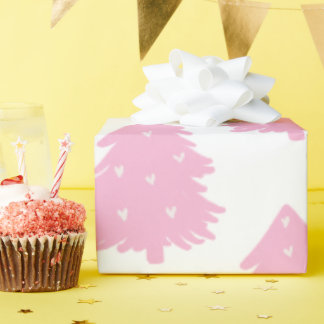 Speels Roze Kerstpatroon voor Volwassen Kinderen Cadeaupapier