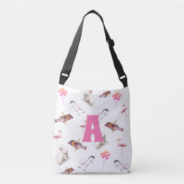 Speels roze monogram patroon crossbody tas