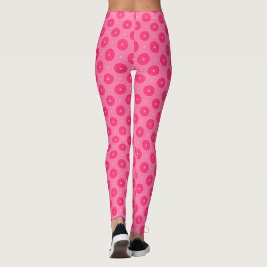 Speels Roze Polka Dot Patroon - Leuk en levendig Leggings (Achterkant)
