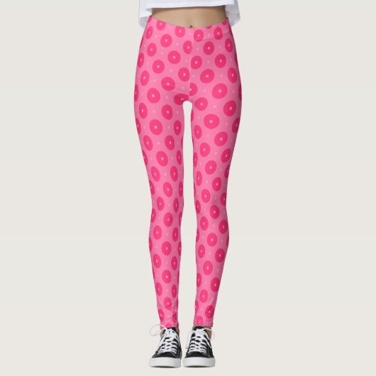 Speels Roze Polka Dot Patroon - Leuk en levendig Leggings (Voorkant)