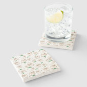 speels schapenpatroon stenen onderzetter (Zijkant)