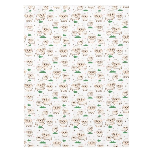 speels schapenpatroon tafelkleed (Voorkant)