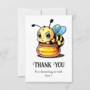 Speels Schattige Bee Baby shower Bedankkaart