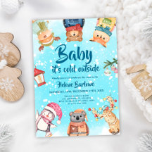 Speels Schattige Winter Woodland Animals Baby show