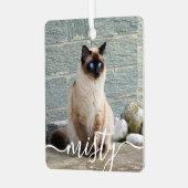 Speels Script Pet Photo Kerstmis Metalen Ornament (Voorkant links)