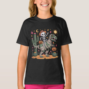 Speels skelet en woeste mummie dinosaurus t-shirt