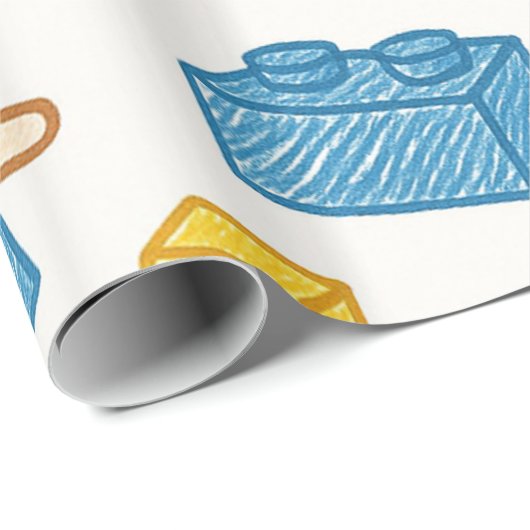 Speels Speelgoed Naadloze Doodle Art Patroon Cadeaupapier (Rol Hoek)