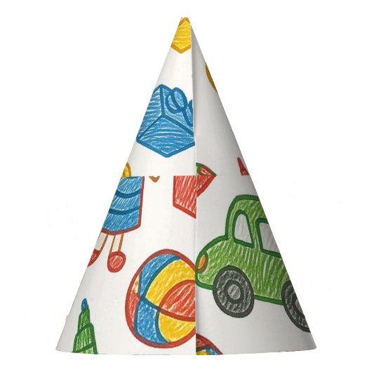 Speels Speelgoed Naadloze Doodle Art Patroon Feesthoedjes (Achterkant)