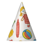 Speels Speelgoed Naadloze Doodle Art Patroon Feesthoedjes (Links)