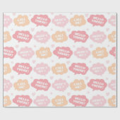 speels spraakbellenpatroon cadeaupapier (Vlak)