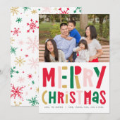 Speels type Vrolijk kerstfeest Feestdagenkaart (Voorkant / Achterkant)