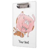 Speels varken in modderige plas klembord (Links)