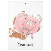 Speels varken in modderige plas klembord (Achterkant)