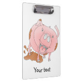 Speels varken in modderige plas klembord (Rechts)