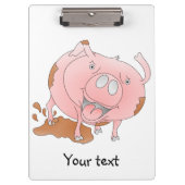 Speels varken in modderige plas klembord (Voorkant)