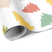 Speels veelkleurig kerstboompatroon cadeaupapier (Rol Hoek)