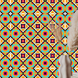 Speels vet gekleurd geometrisch patroon behang