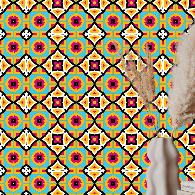 Speels vet gekleurd geometrisch patroon behang (Creator heeft geüpload)