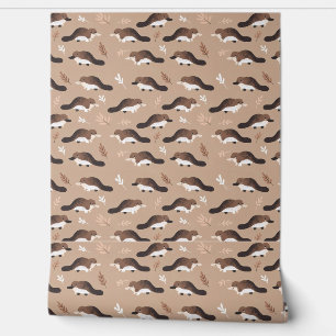 speels vogelbekjespatroon behang