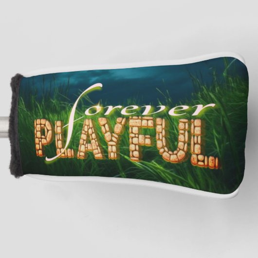 Speels voor altijd: omarm het kind van binnen golfheadcover (Voorkant)