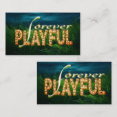 Speels voor altijd: omhels het kind binnenin." visitekaartje (Voorkant / Achterkant)