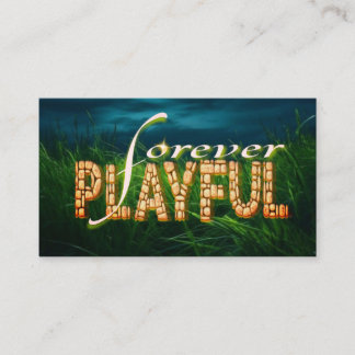 Speels voor altijd: omhels het kind binnenin." visitekaartje