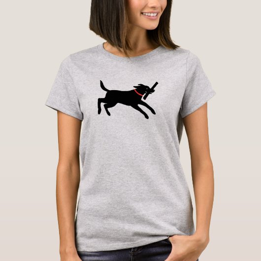Speels zwart lab | Lopende labrador retriever hond T-shirt (Voorkant)